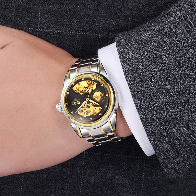 Waterproof Mechanical Stainless Steel Watch Men's Wrist Watches