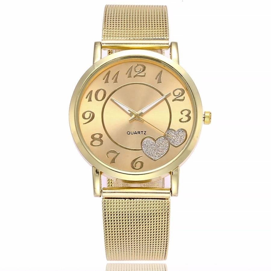 Women's Mesh Hearts Decorated Watch Women's Watches