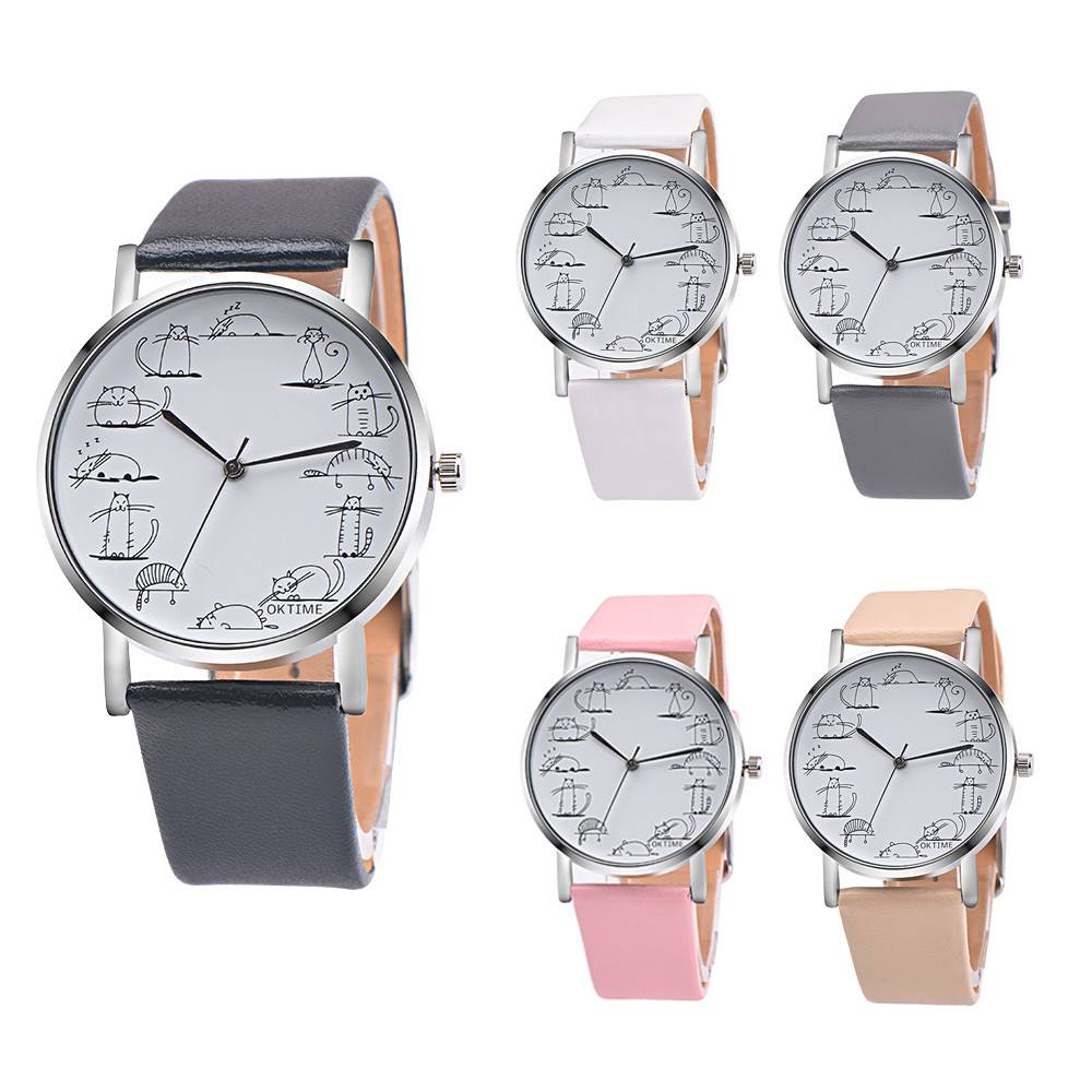 Retro Style Women Watch with Cats on Dial Women's Watches