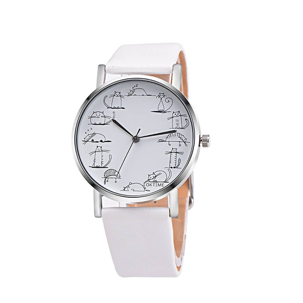 Retro Style Women Watch with Cats on Dial Women's Watches