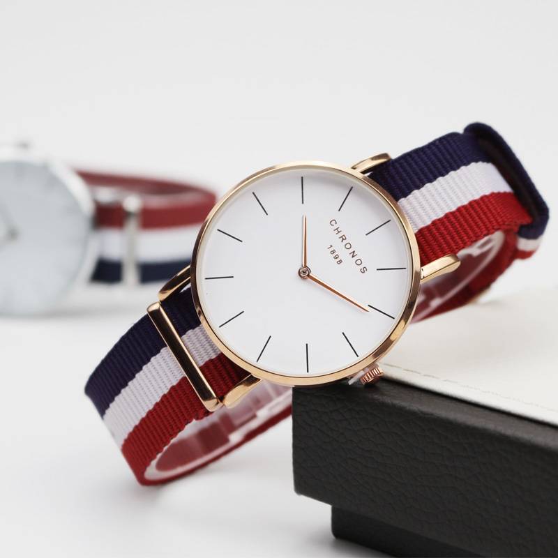 Fashion Ultra-Slim Unisex Nylon Wristwatch Women's Watches