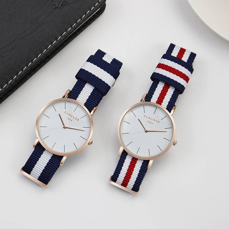 Fashion Ultra-Slim Unisex Nylon Wristwatch Women's Watches