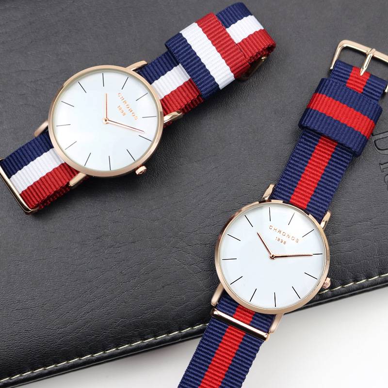 Fashion Ultra-Slim Unisex Nylon Wristwatch Women's Watches