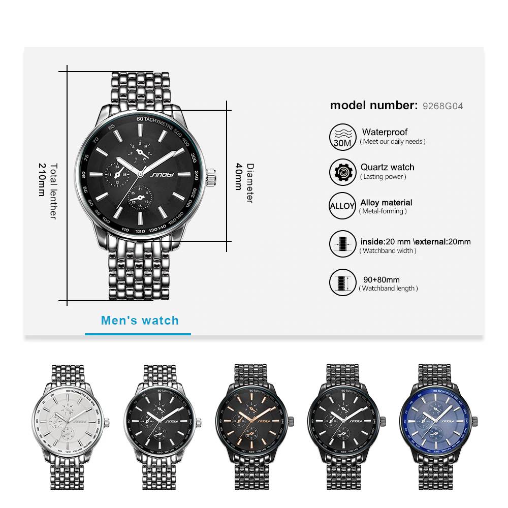 Lover's Series Fashion Casual Quartz Watches Men's Wrist Watches Sinobi