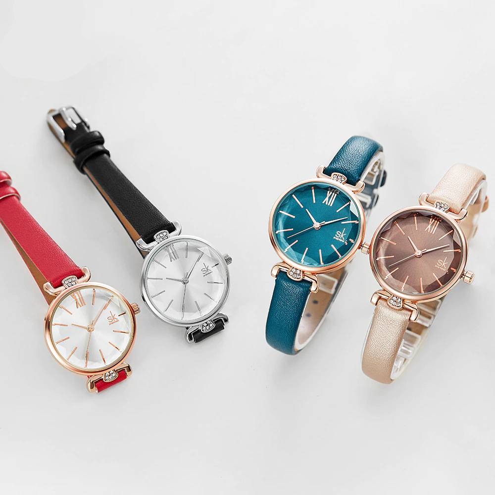 Ladies Classic Leather Quartz Analog Watches | Jewelry Addicts