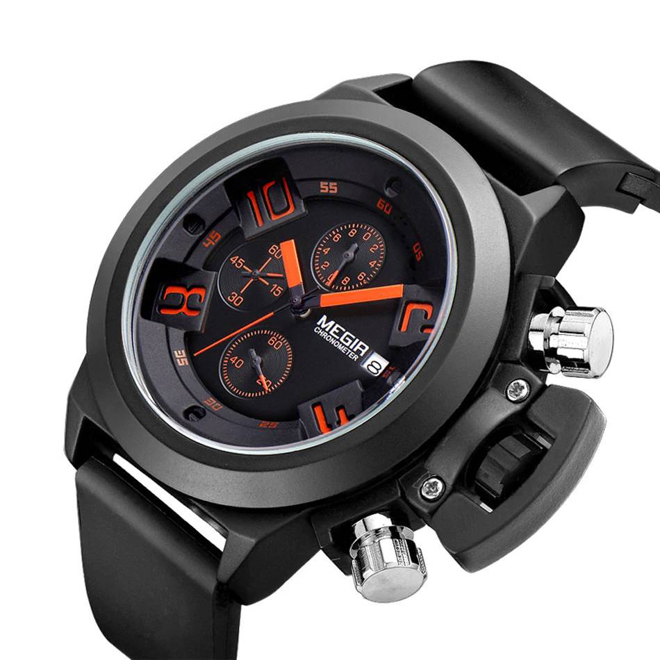 Men's Casual Military Engraved Waterproof Watches Megir Men's Wrist Watches