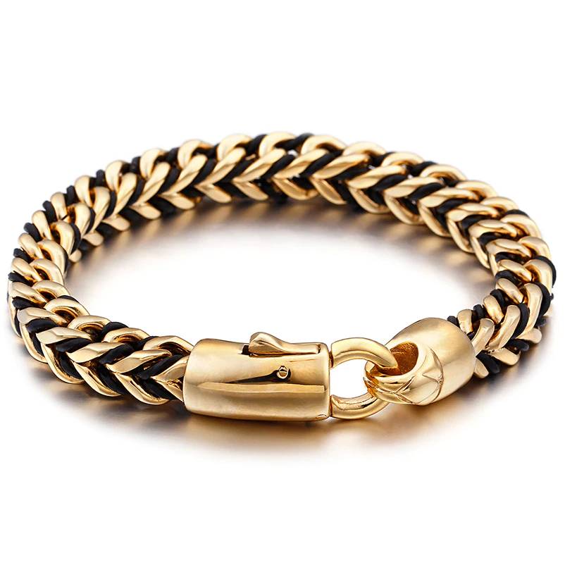 Stainless Steel Braided Wrap Leather Men's Bracelet Men's Bracelets