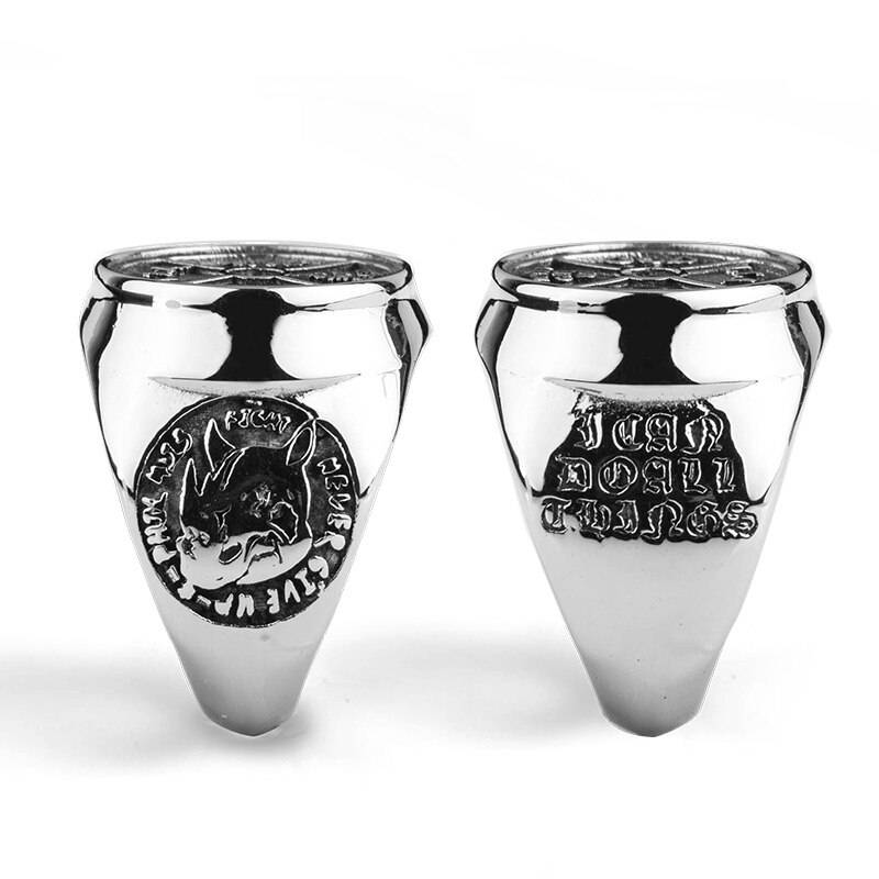 Personalized Barbell Totem Splicing Stainless steel Ring Mens Rings