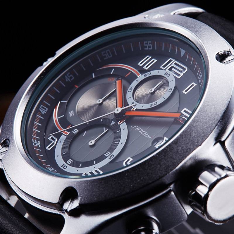 2019 Men's Waterproof Leather Quartz Watches Men's Wrist Watches Sinobi