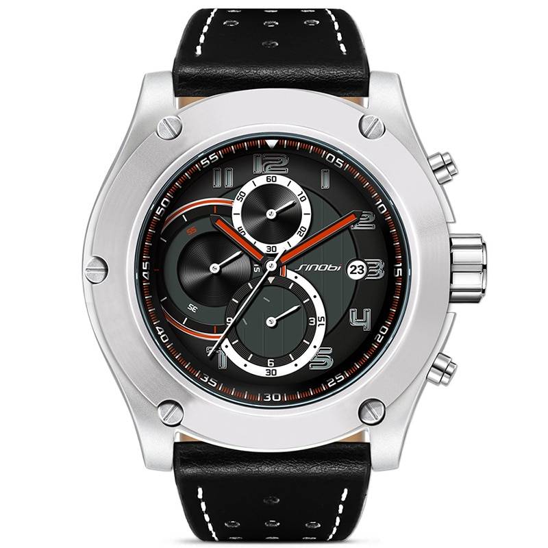 2019 Men's Waterproof Leather Quartz Watches Men's Wrist Watches Sinobi