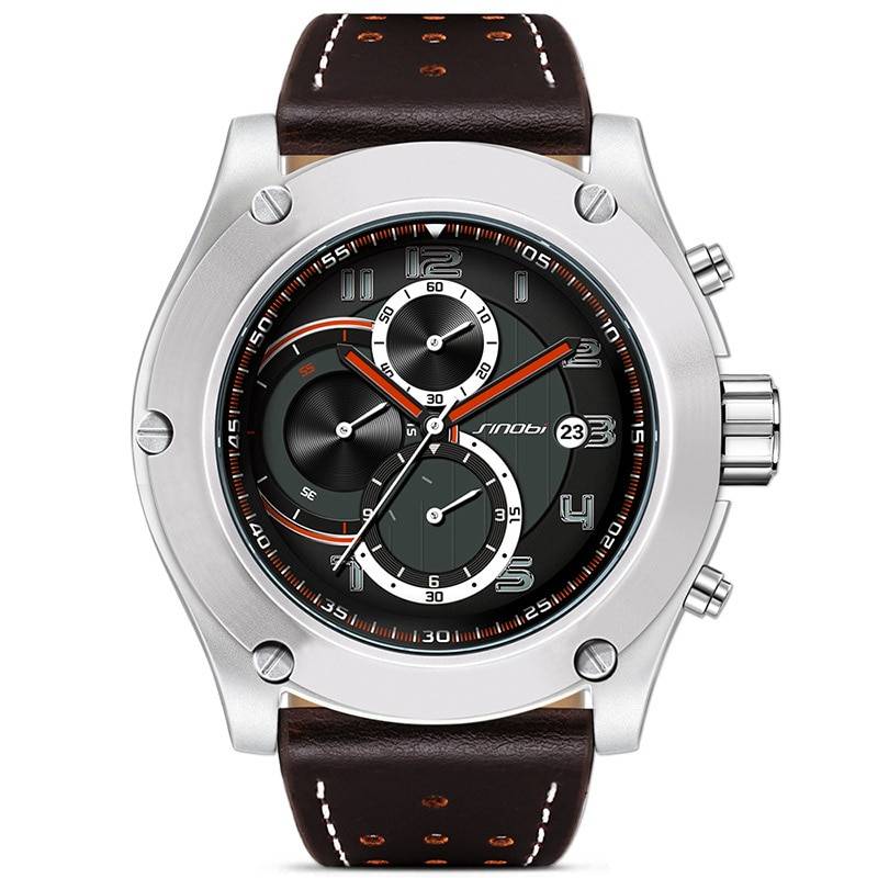 2019 Men's Waterproof Leather Quartz Watches Men's Wrist Watches Sinobi