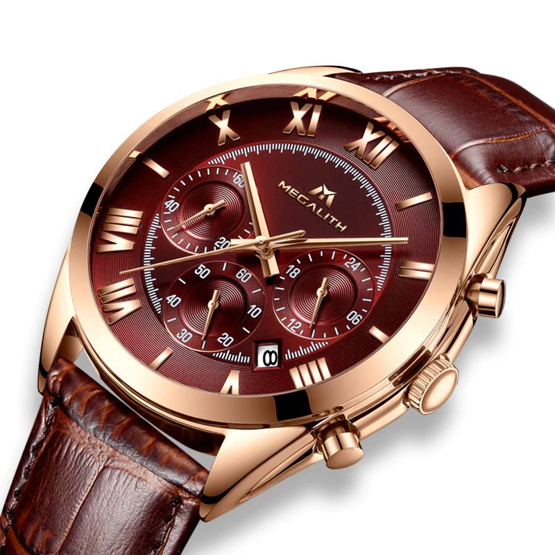 Megalith Fashion Luxury Quartz Waterproof Watch Megalith Men's Wrist Watches