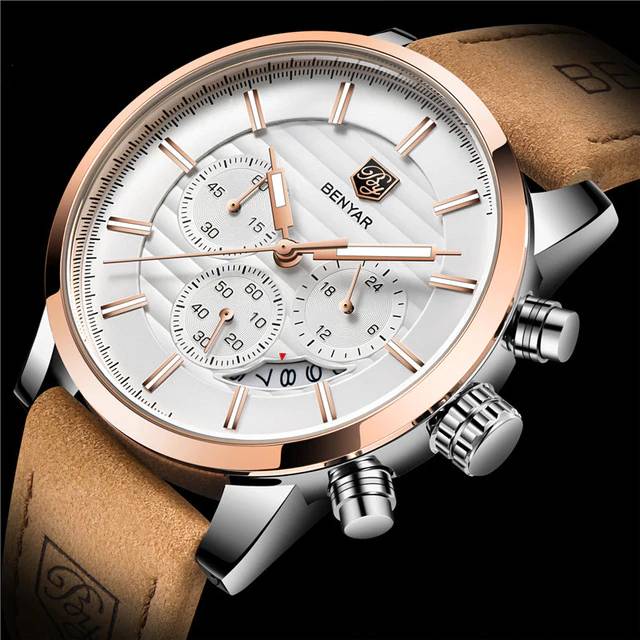 BENYAR Casual Fashion Quartz Chronograph Watch Benyar Men's Wrist Watches