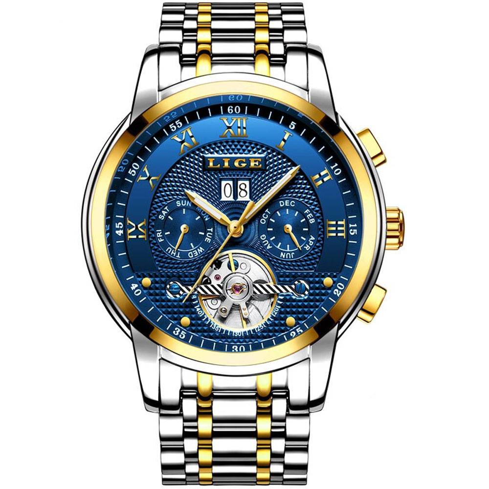 LIGE Men's Luxury Automatic Mechanical Watch Lige Men's Wrist Watches