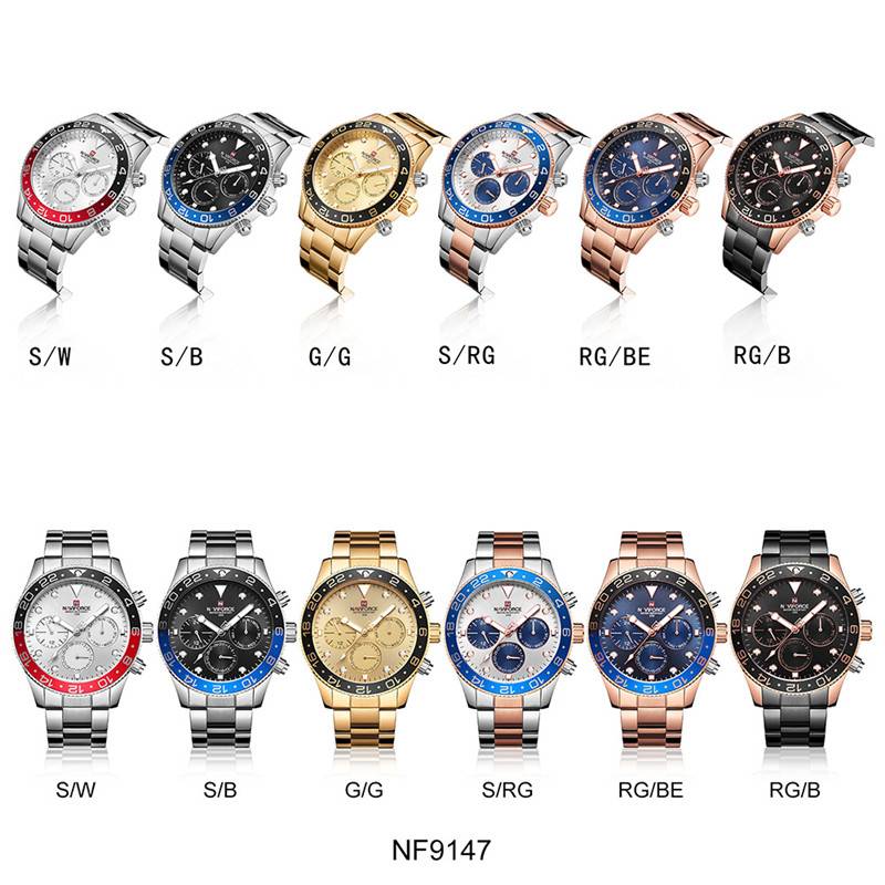 Luxury Sport Waterproof Leather Quartz Watches Men's Wrist Watches Naviforce