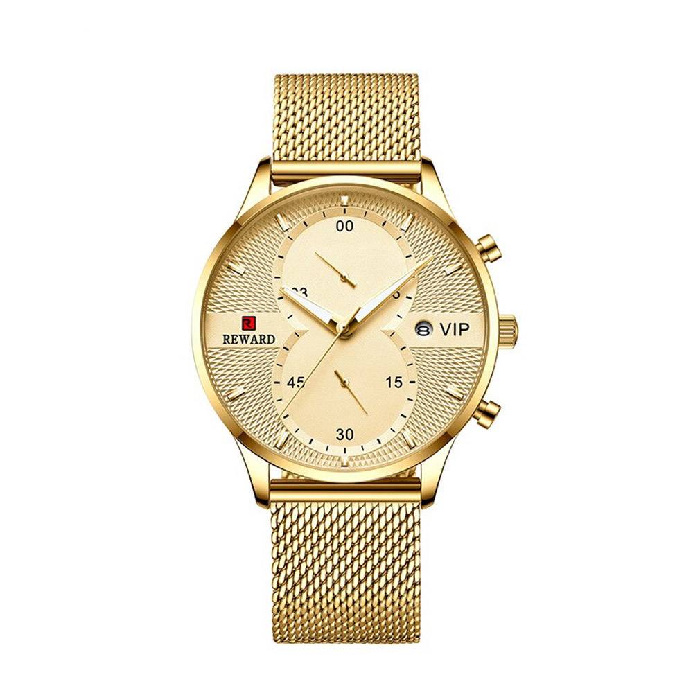 VIP Series Waterproof Steel Quartz Watch Men's Wrist Watches Reward VIP