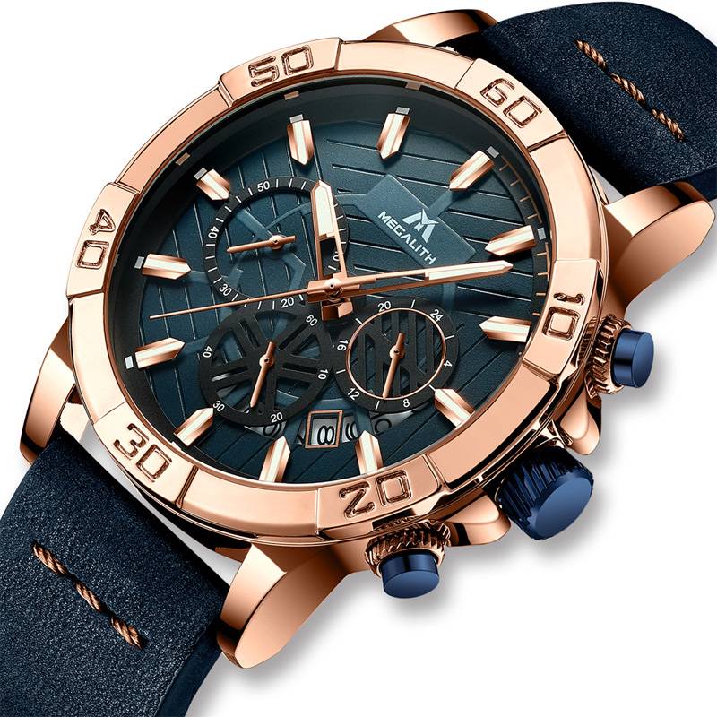 MEGALITH Sport Chronograph Waterproof Casual Watch Megalith Men's Wrist Watches