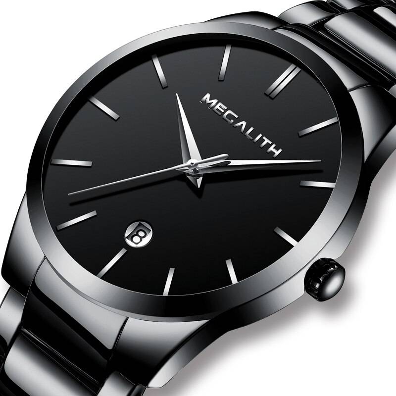 Casual Analogue Business Stainless Steel Watch Megalith Men's Wrist Watches