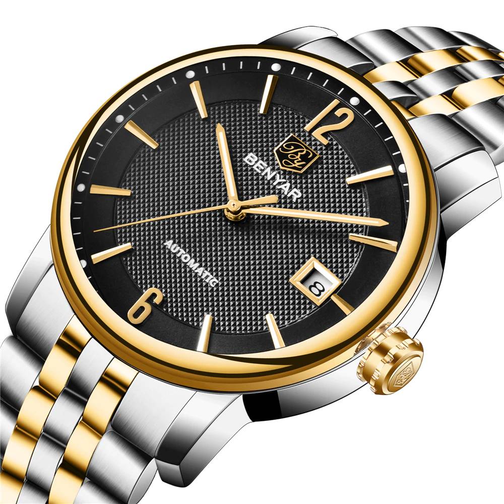 BENYAR Luxury Stainless Steel Automatic Watch | Jewelry Addicts