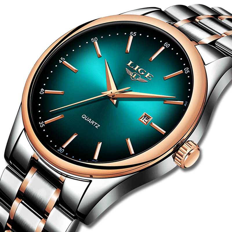 LIGE Business Camouflage Waterproof Quartz Watch Lige Men's Wrist Watches
