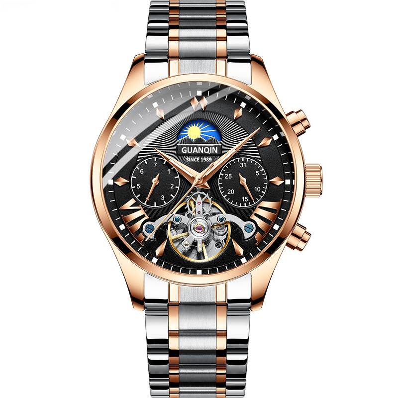 Men's Luxury Automatic Mechanical Tourbillon Watch Guanqin Men's Wrist Watches