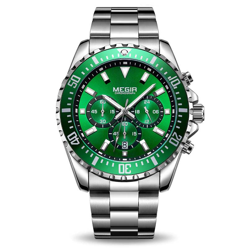 MEGIR Watch Chronograph Quartz Full Steel G-O Megir Men's Wrist Watches Watches