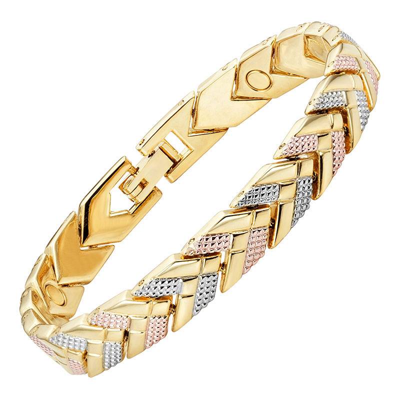 Women's Magnetic Bracelet 3-Tone Arrows Style Magnetic Therapeutic Bracelets