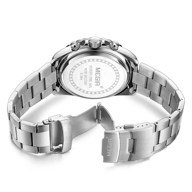 MEGIR Watch Chronograph Quartz Full Steel G-O Megir Men's Wrist Watches Watches