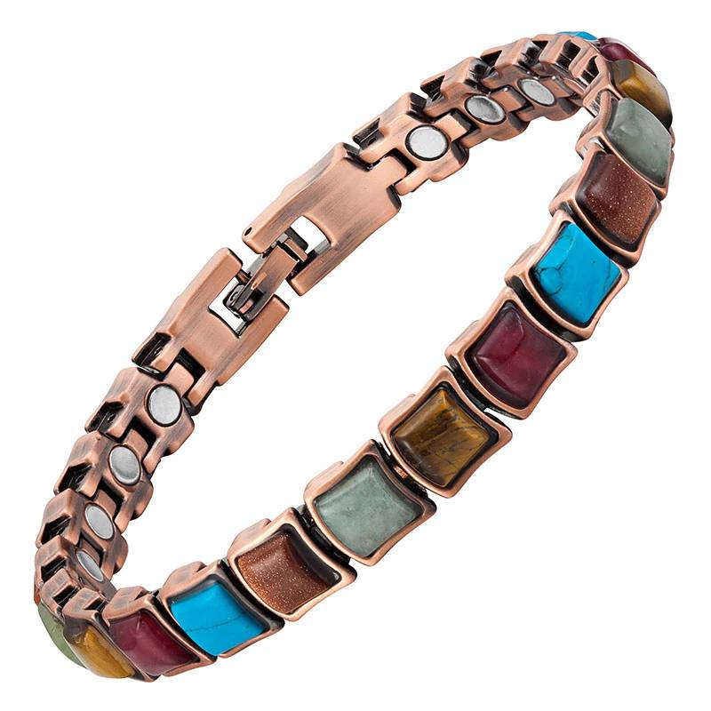 Women's Magnetic Antique Stones Copper Bracelet Magnetic Therapeutic Bracelets