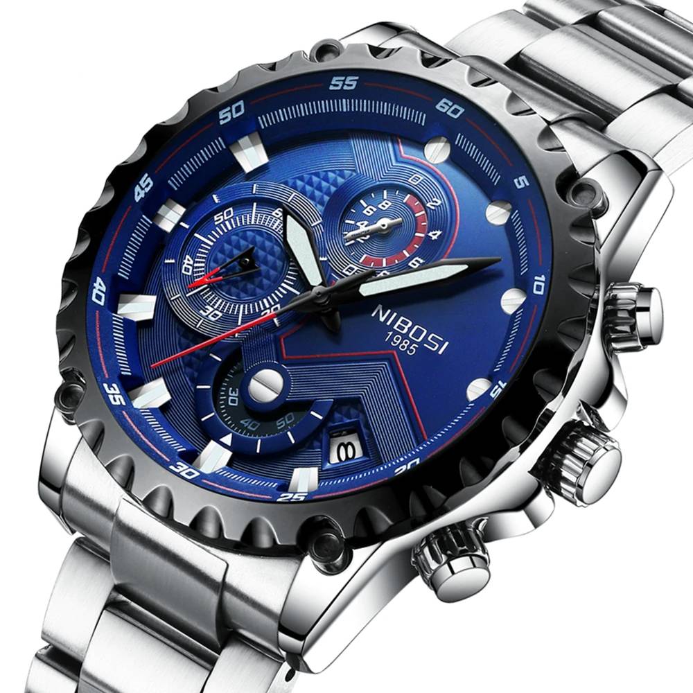 Sport NIBOSI Military Chronograph Quartz Watch Men's Wrist Watches Nibosi