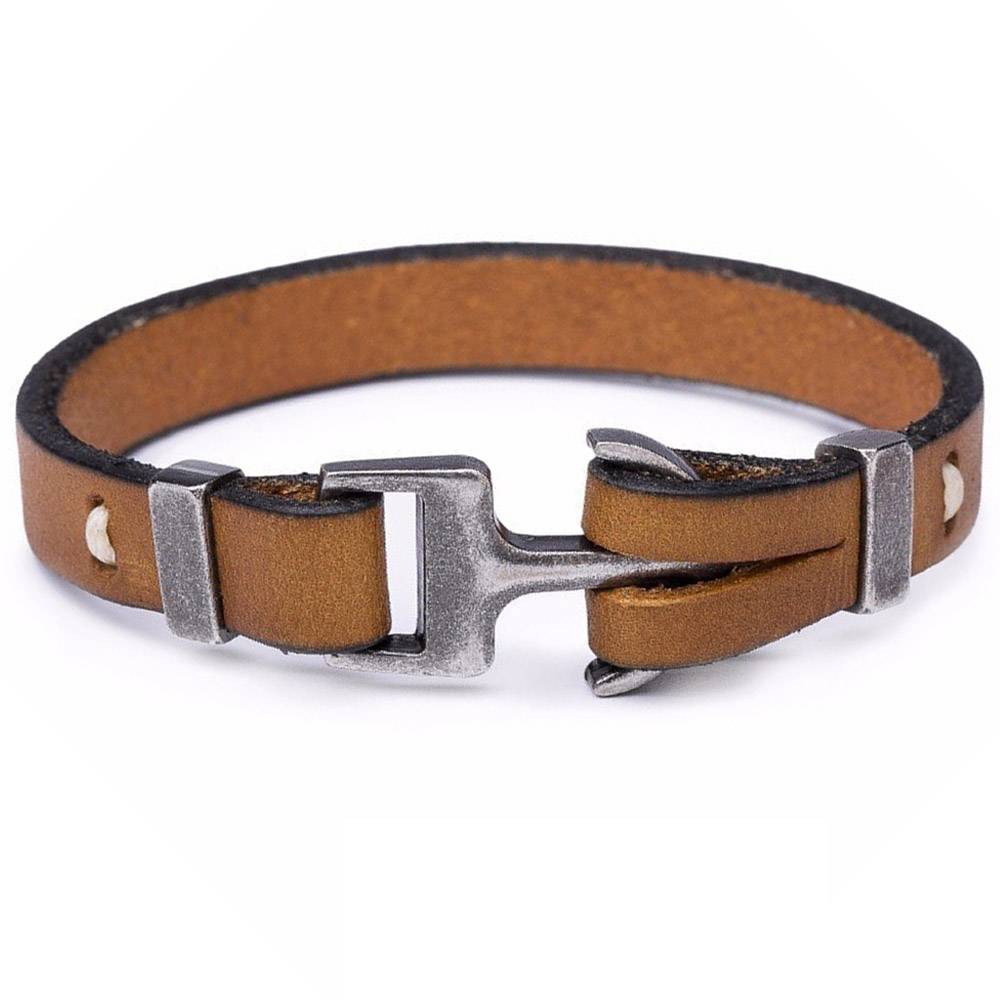 Anchor Bracelet Pirate Style Genuine Italian Leather Bracelets & Bangles Men's Bracelets