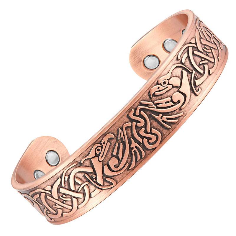 Mens Pure Copper Bangle Vintage Magnetic Bracelet Magnetic Therapeutic Bracelets Men's Bracelets