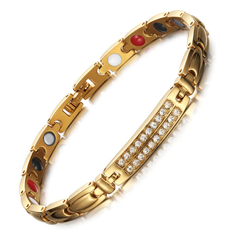 Womens Magnetic Bracelet with Zircon Crystals Magnetic Therapeutic Bracelets