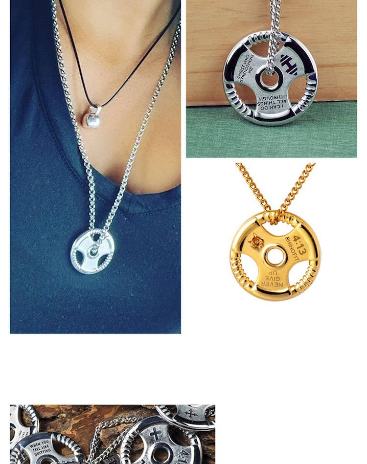 Weight Plate Barbell Dumbbell Bodybuilding Pendant
