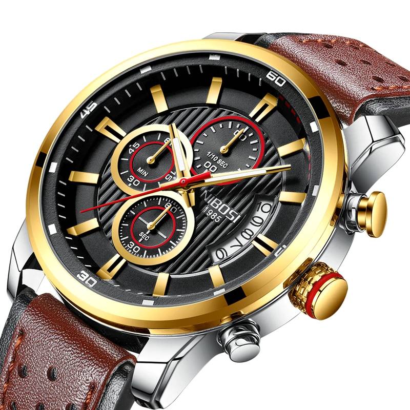 NIBOSI Sport Military Chronograph Quartz Watch Men's Wrist Watches Nibosi