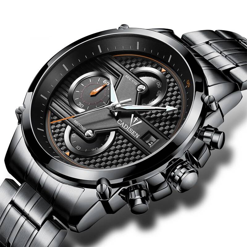 CADISEN Casual Stainless Steel Quartz Watch Cadisen Men's Wrist Watches Watches