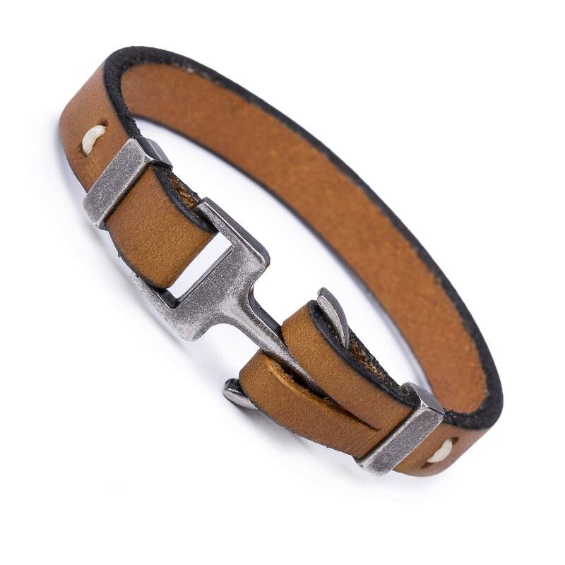 Anchor Bracelet Pirate Style Genuine Italian Leather Bracelets & Bangles Men's Bracelets