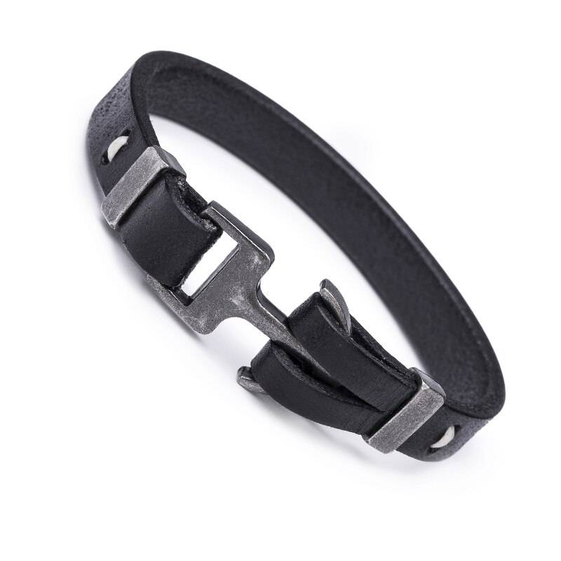 Anchor Bracelet Pirate Style Genuine Italian Leather Bracelets & Bangles Men's Bracelets