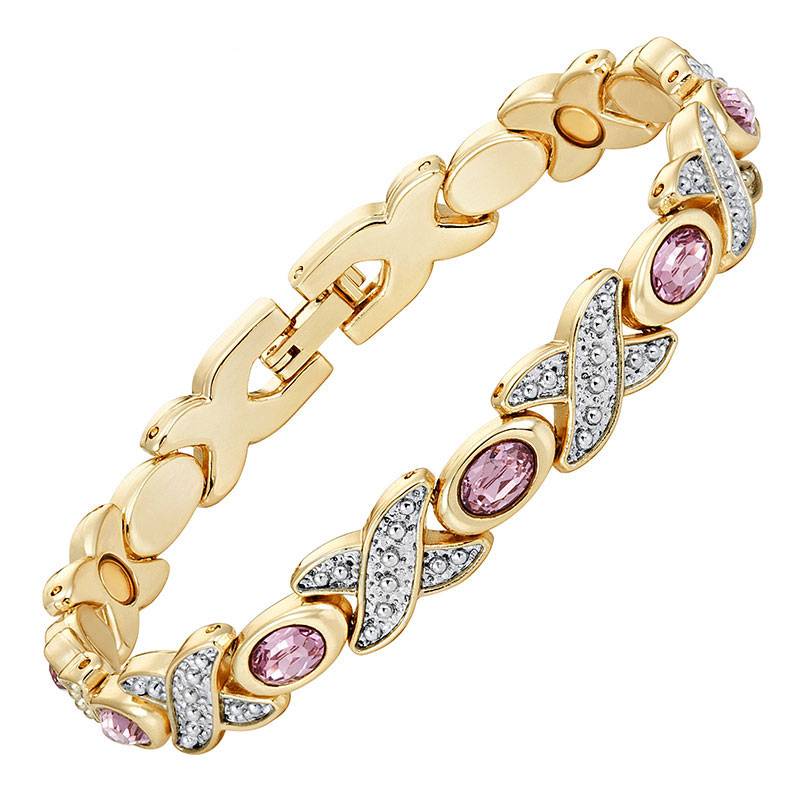 Women's Silver Gold Tone Magnetic Therapy Bracelet Magnetic Therapeutic Bracelets
