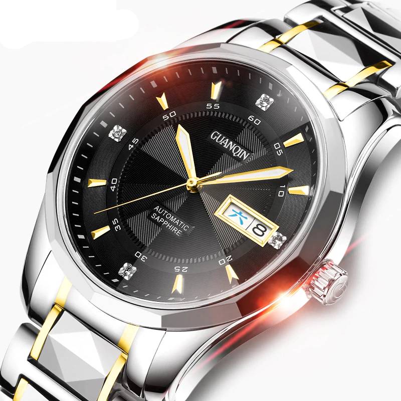 GUANQIN Japan Automatic Tungsten Steel Watch Guanqin Men's Wrist Watches