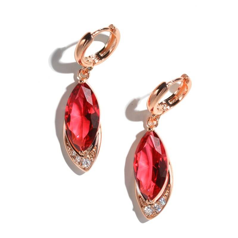 925 Sterling Silver Ruby Pomegranate Earrings Women's Earrings