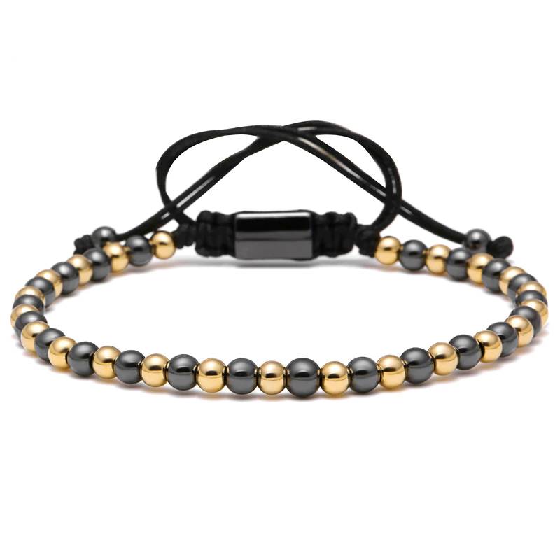 Braided Men's Bracelets Titanium Steel Beads Men's Bracelets