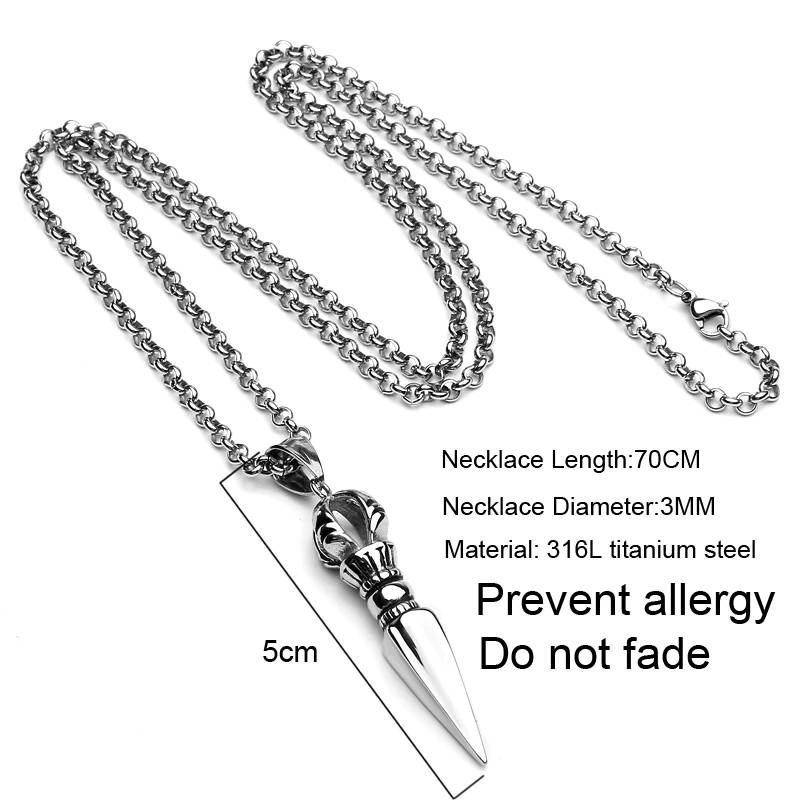 Punk Style Spearhead Design Pendant Necklace Mens Pendants