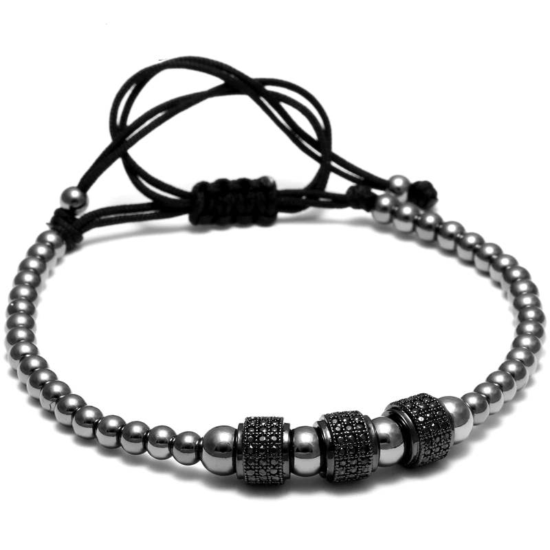 Men's Braided Beaded Inlay Zircon Bracelets | Jewelry Addicts