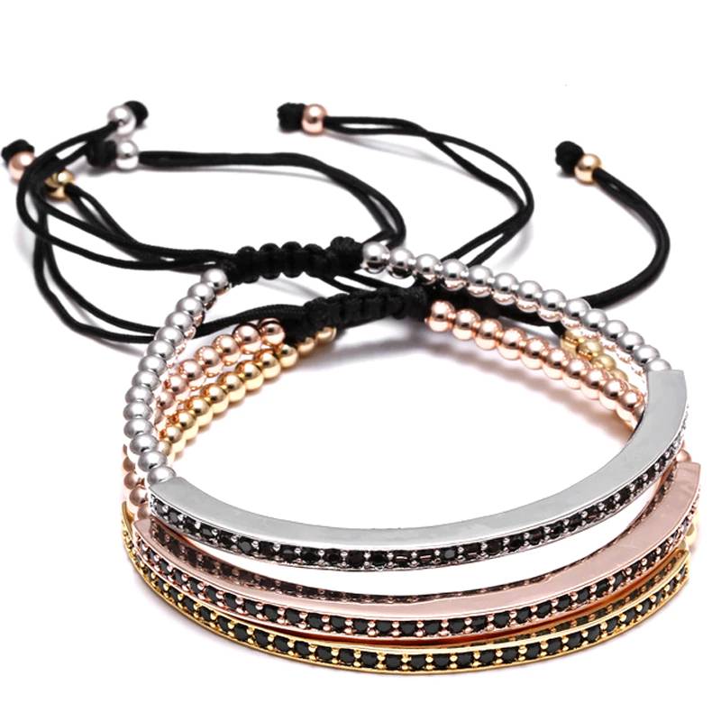 Men's Braided Beaded Inlay Zircon Bracelets Men's Bracelets