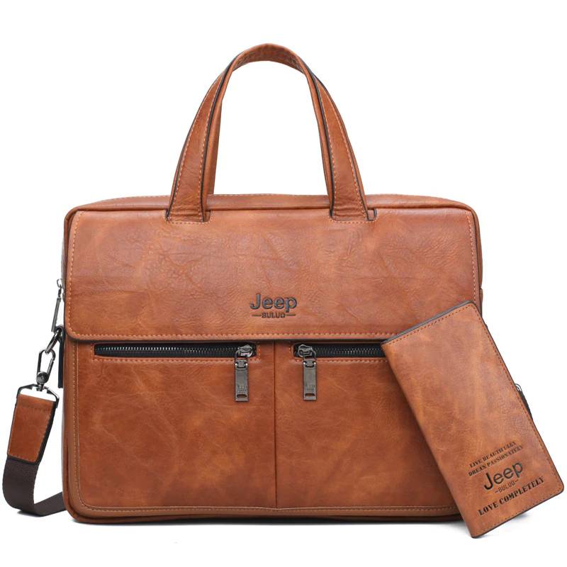 Business Briefcase Leather Bag 14 Inch Laptop men’s briefcases