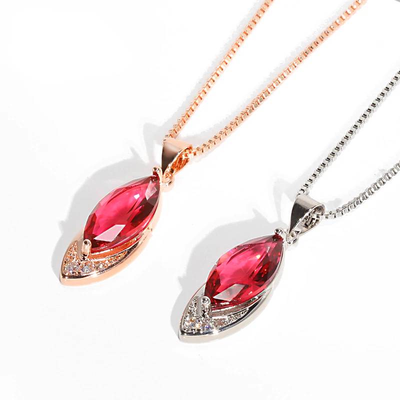 925 Sterling Silver Ruby Pendant Necklace Necklaces & Pendants