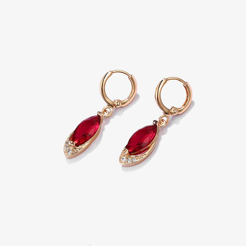 925 Sterling Silver Ruby Pomegranate Earrings Women's Earrings