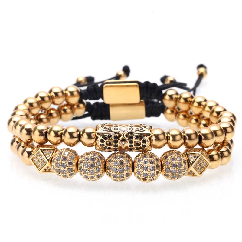Men's Stainless Steel Beads Luxury Charm Bracelets Men's Bracelets
