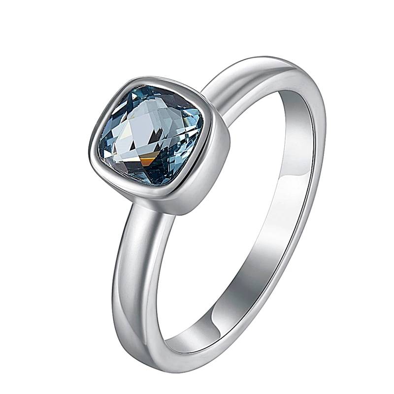 Solitaire Engagement Ring Square Stone Women's Rings
